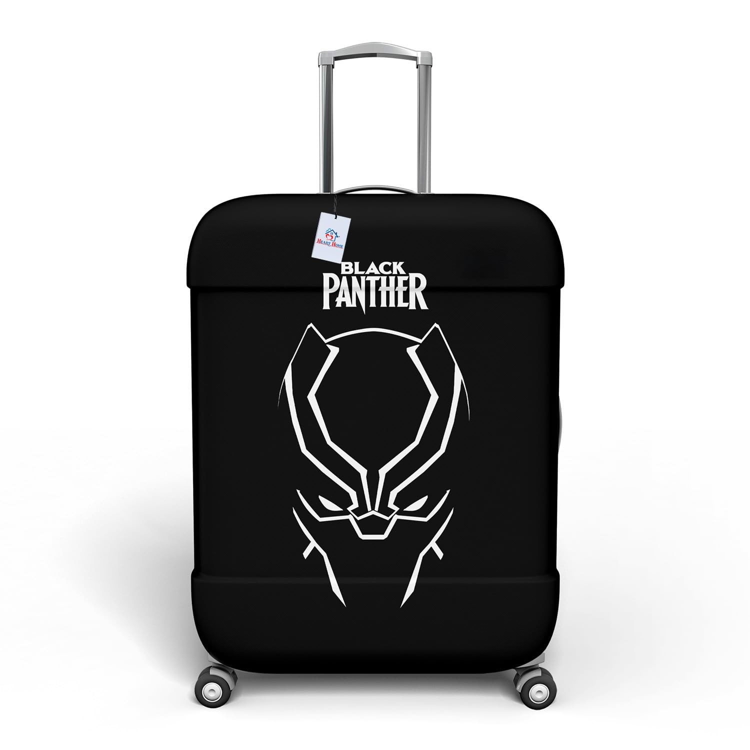 kuber industries Heart Home Marvel Black Panther Luggage Cover | Polyester Travel Suitcase Cover | Washable | Stretchable Suitcase Protector | 18-22 Inch | Small | Black-picture-14
