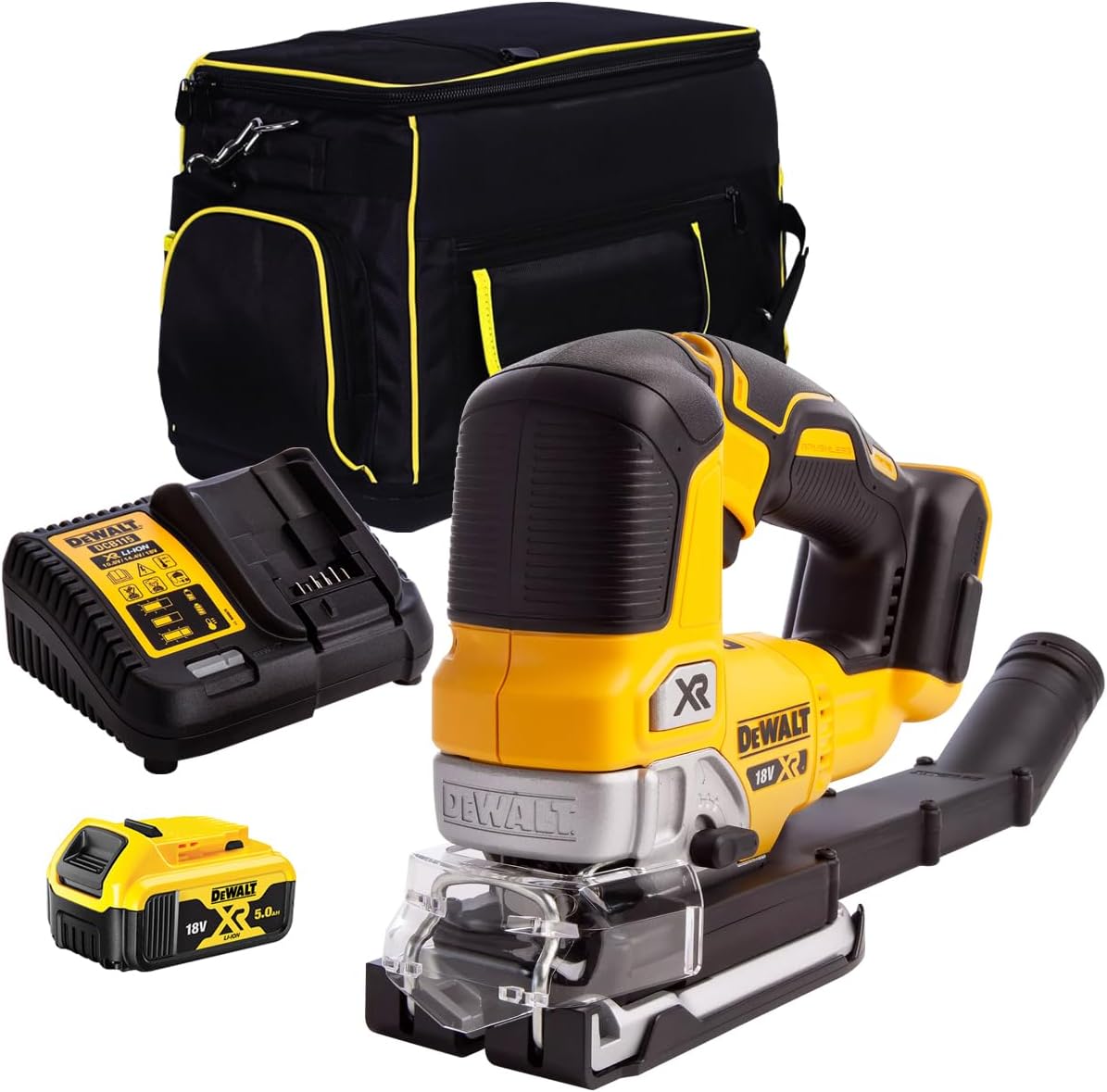 DEWALT DCS334NXJ 18V Brushless Top Handle Jigsaw with 1 x 5.0Ah