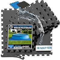 bemaxx Poolunterlage Poolmatte Unterlegmatte - 18 EVA Matten pro Set: Bodenschutzmatte Puzzlematte Poolfliesen Poolplatten Bodenmatte Bodenfolie Schutzboden Outdoor Poolteppich Whirlpool Planschbecken