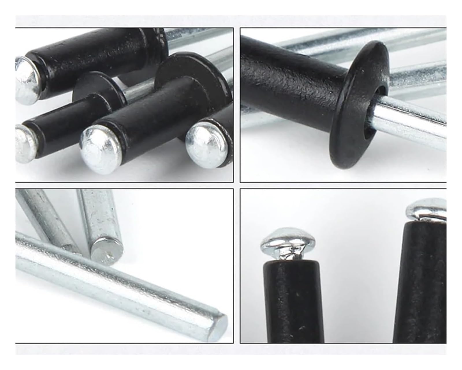 Rvets M2.4 M2.8 M3 M3.2 M4 M5 M6 Galvanoplastie Aluminium Noir Tête Ronde Rivet Tirer Ancre Tige en Acier Aveugle Mandrin Ancre D'échappement(10mm,M2.4 (100Pcs))