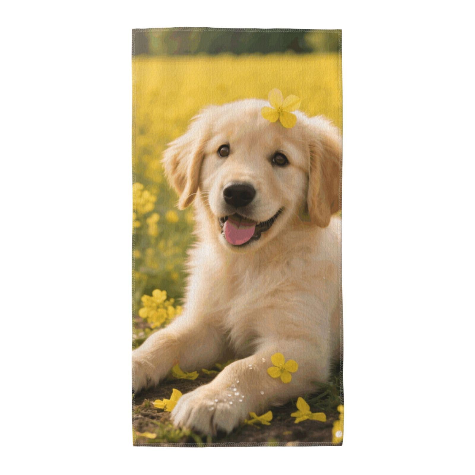 FekiLoot Absorbent Hand Towels 12"X24" Decorative Bathroom Towel Soft Microfiber Face Towel Cute Dogs Dish Kitchen Towels for Bathroom Kitchen Hotel Spa Bath Towels