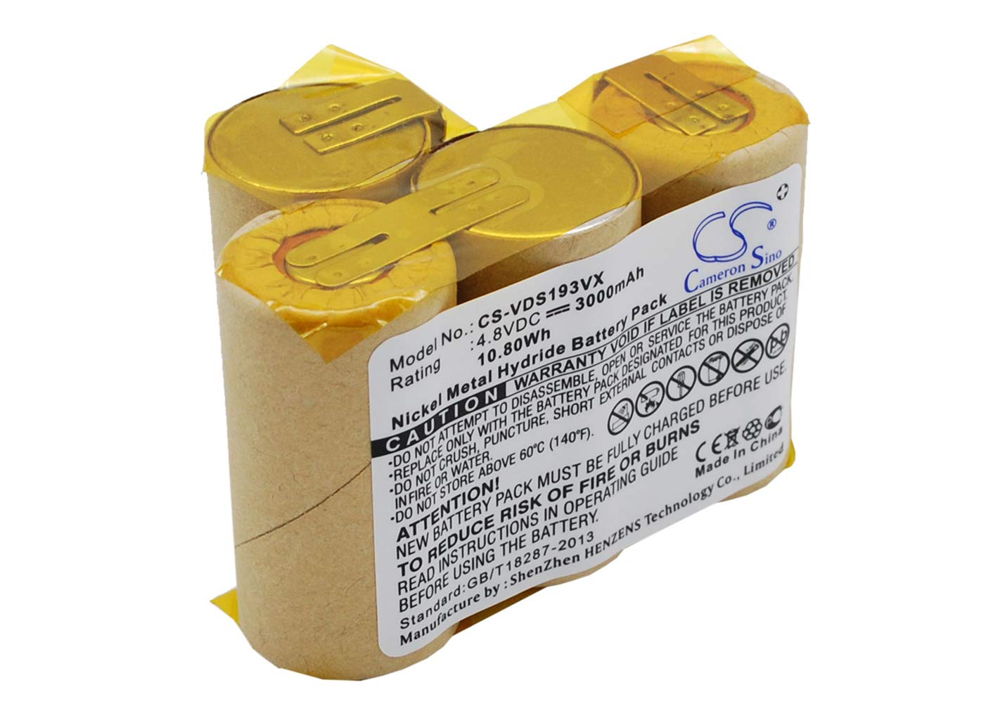 Batteria Ricaricabile 3000mAh CS-VDS193VX Per Vileda AS-193E9A S01 | Sostituzione Ni-MH 4.8V 14.4Wh | Accessorio Aspirapolvere