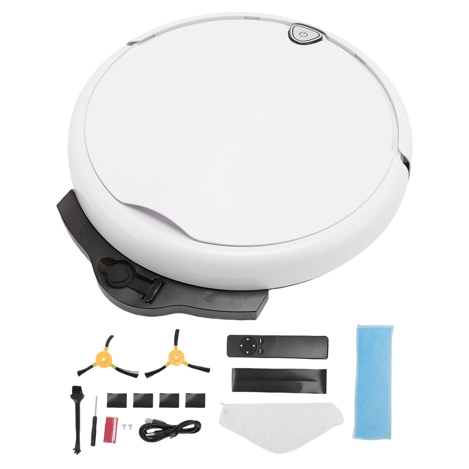 Robot Aspirador Potente 2800Pa Completamente Automático USB Recargable para Limpieza del Hogar, Robot Aspirador 3 en 1 y Combo de Fregona para Dueños de Mascotas