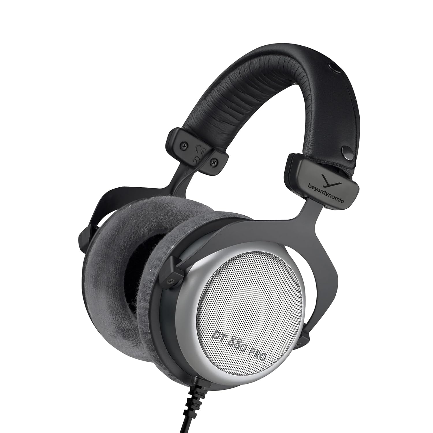 beyerdynamic DT 880 PRO 250 Ohm, Semi-Open-Back Over Ear Wired Studio Headphones for Mixing, Mastering, Monitor, 3M Coiled Cable with 1/8” & 1/4” Adapter. Silver with Grey Velour Ear Pads