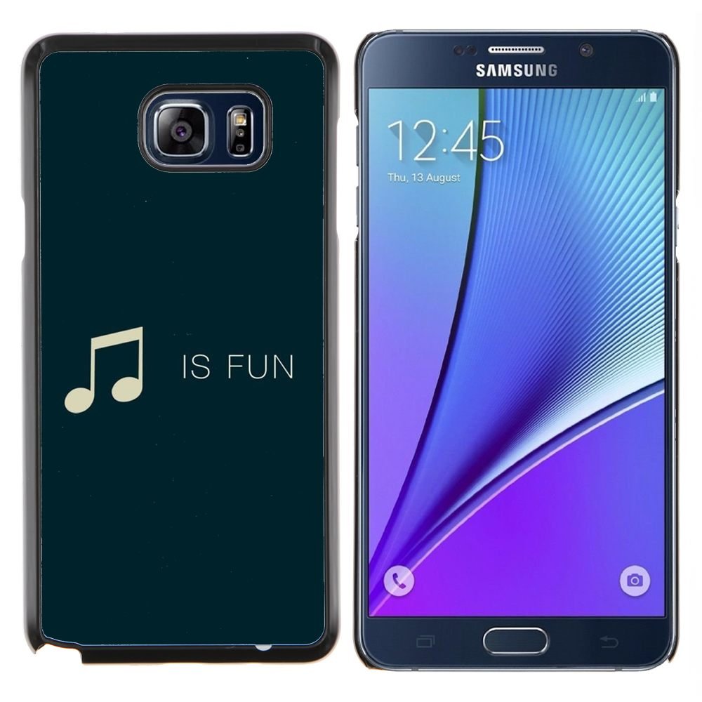 Samsung Galaxy Note5 / N920 , Luminous-Blue - Hard Plastic Back Case Cover Shell (Music is Fun)