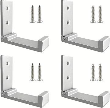 4-Pack Aluminum Alloy Folding Coat Hooks - Wall Mounted for Coats, Towels & Hats Space-SavingSilver