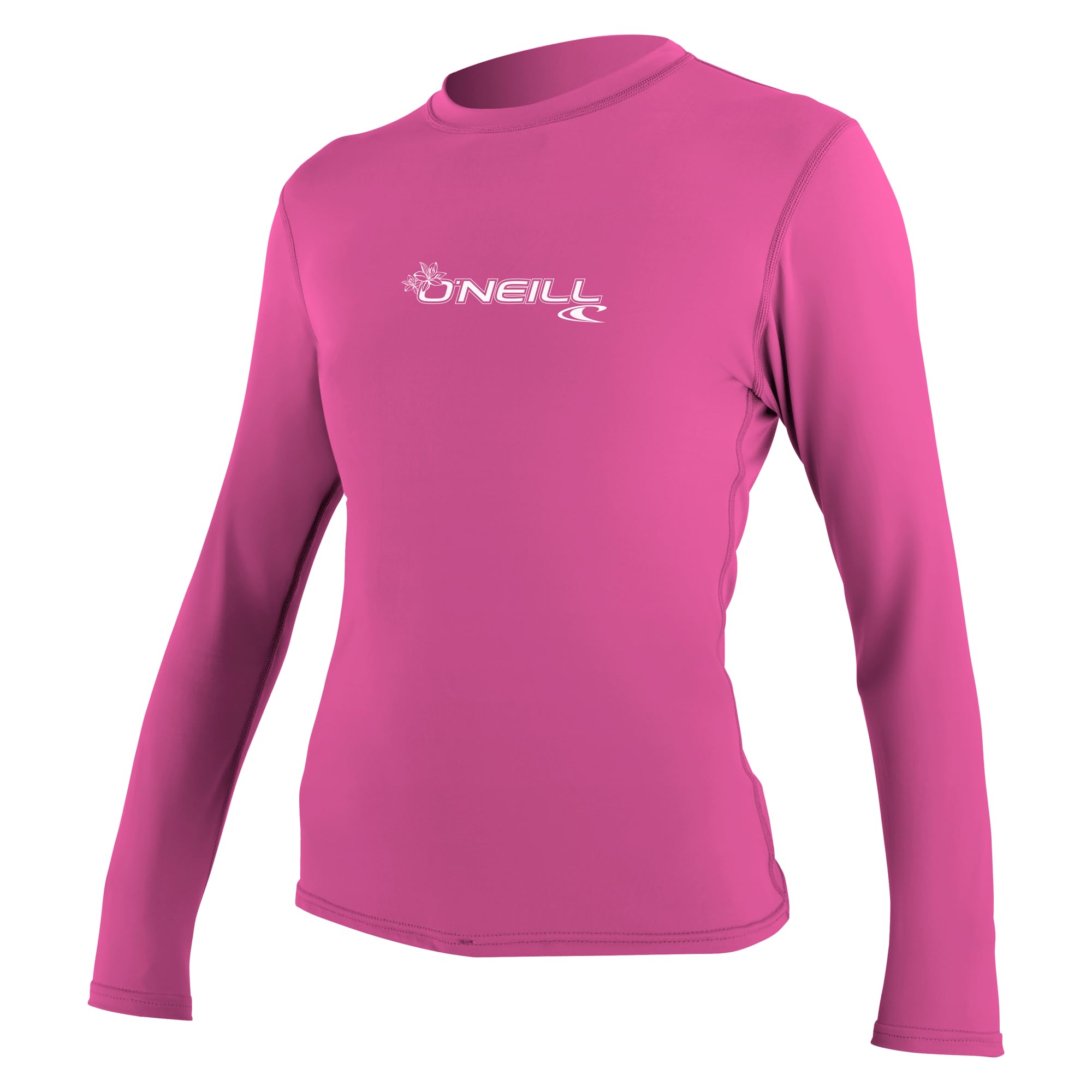 UV Sun Protection Womens Basic Skins Long Sleeve Rash Tee Sun Rash Guard, Fox Pink, Large, Fox Pink, Large