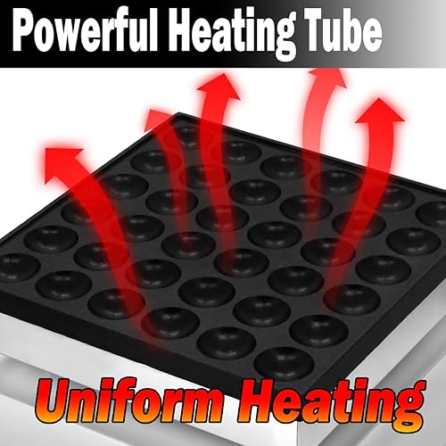 Miniatura 5 de Máquina para hacer panqueques eléctrica comercial de 36 agujeros de 1.7 pulgadas, para panqueques holandeses, panadero, waffle, muffins, dorayaki,