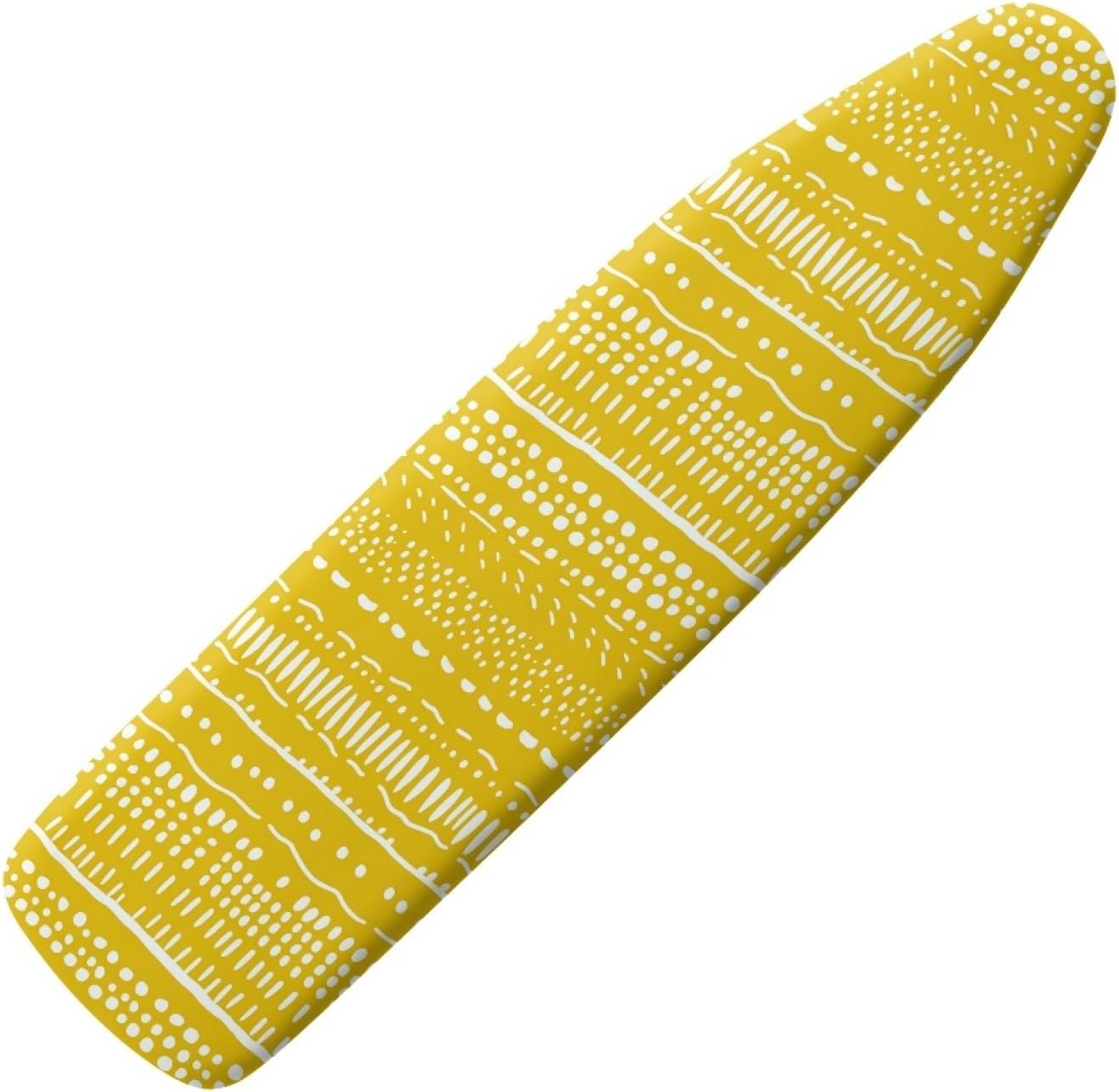 Iron Board Cover with Padding Standard Size Yellow White Design Padded Ironing Board Covers 15x54 Heat Reflective Extra Thick Wide Non Stick Scorch and Stain Resistant Heatproof