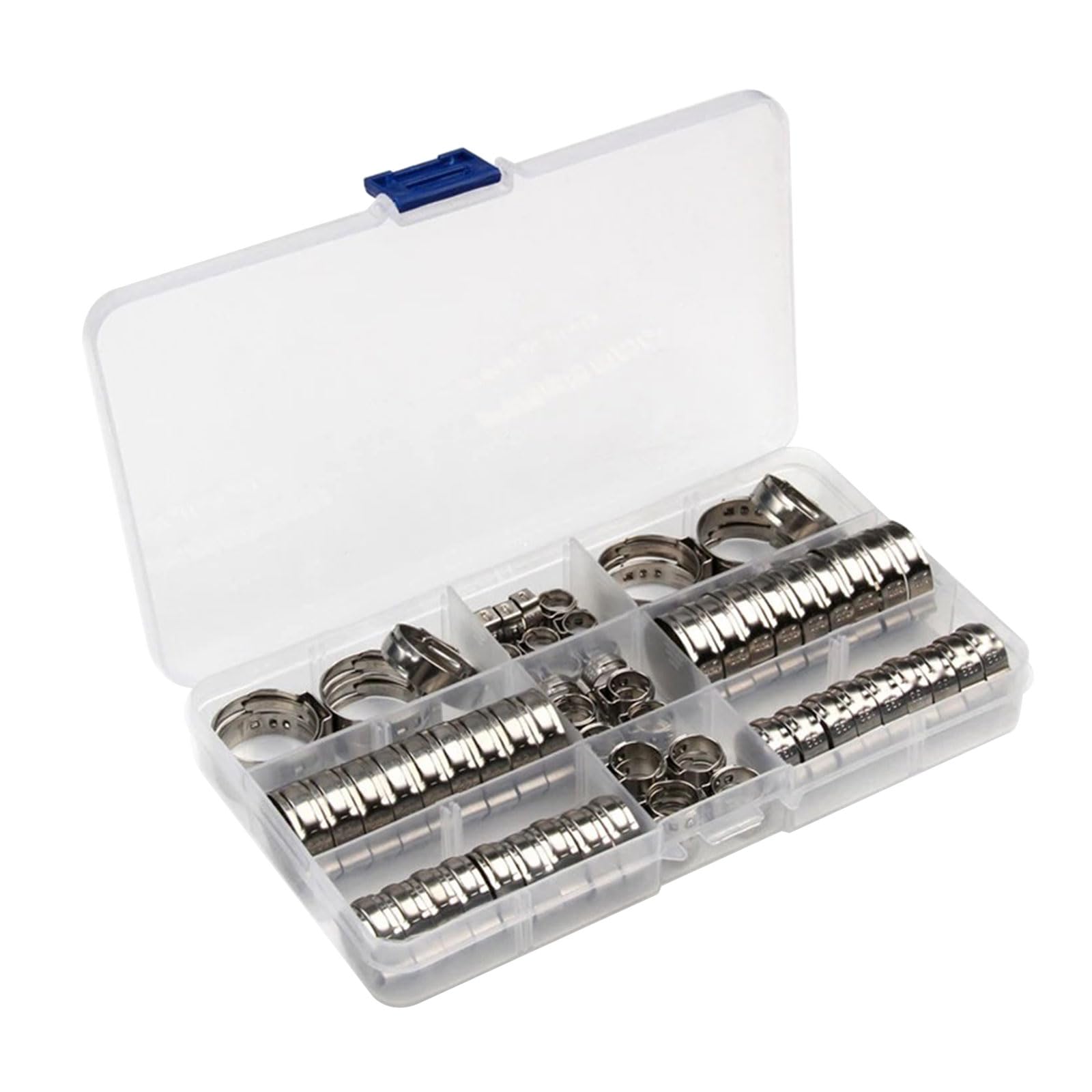 Kalttoy Multicolor 80Pcs Adjustable Pinch Clamp 5.8-23.5Mm Crimp Hose Clamps Stainless Steel Single Ear Hose Clamps Fitting Tool Stepless Cinches Crimp Rings Pinch