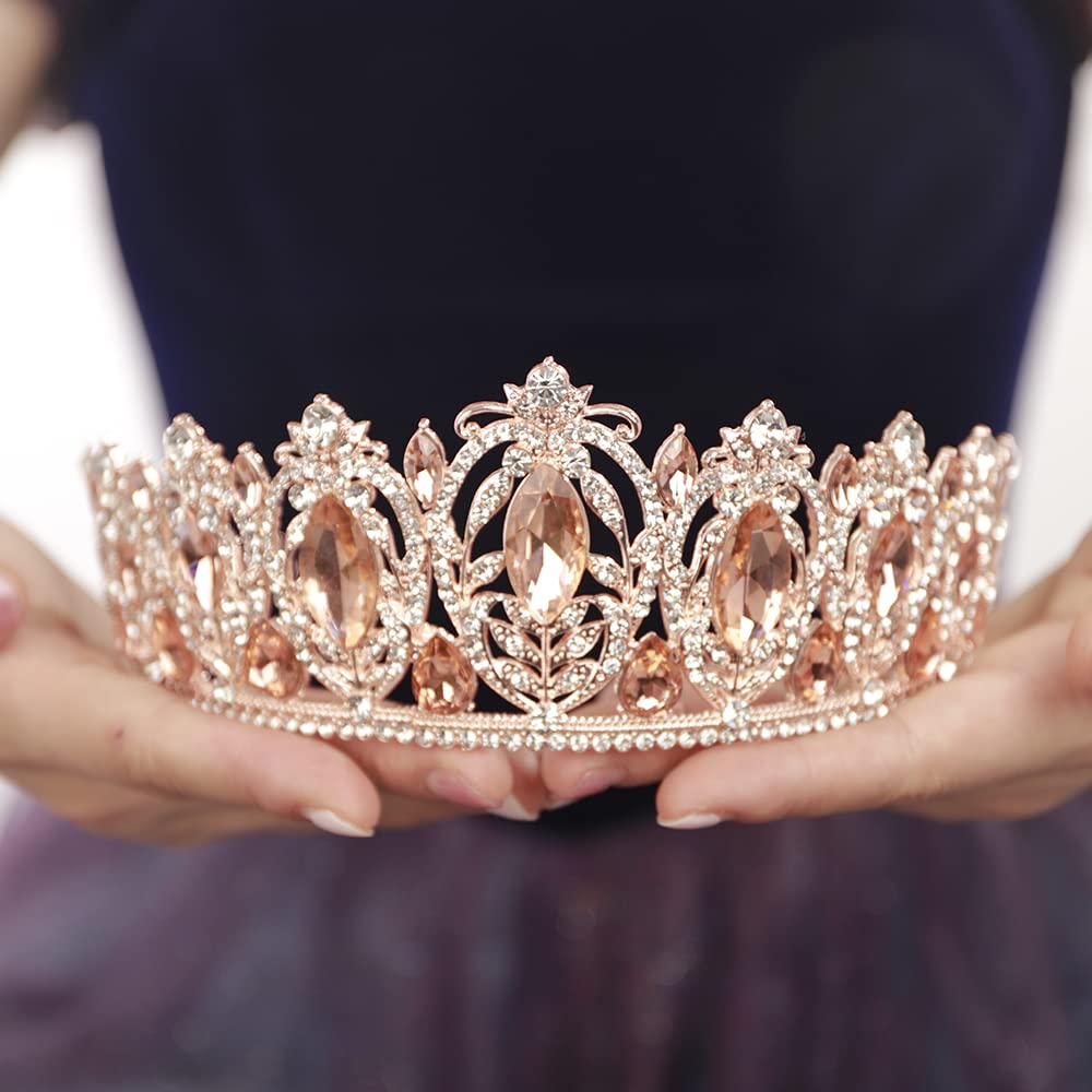 JWICOS Baroque Crowns and Tiaras Rhinestone Crystal Queen