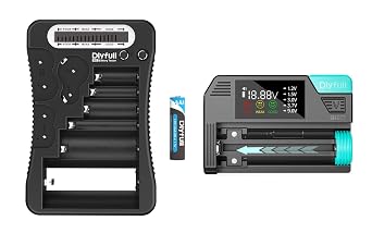 Dlyfull DB1 Small Universal Battery Tester and B2-Black Battery CheckerCheck, 1x AAA Batteries Included, Cable Included