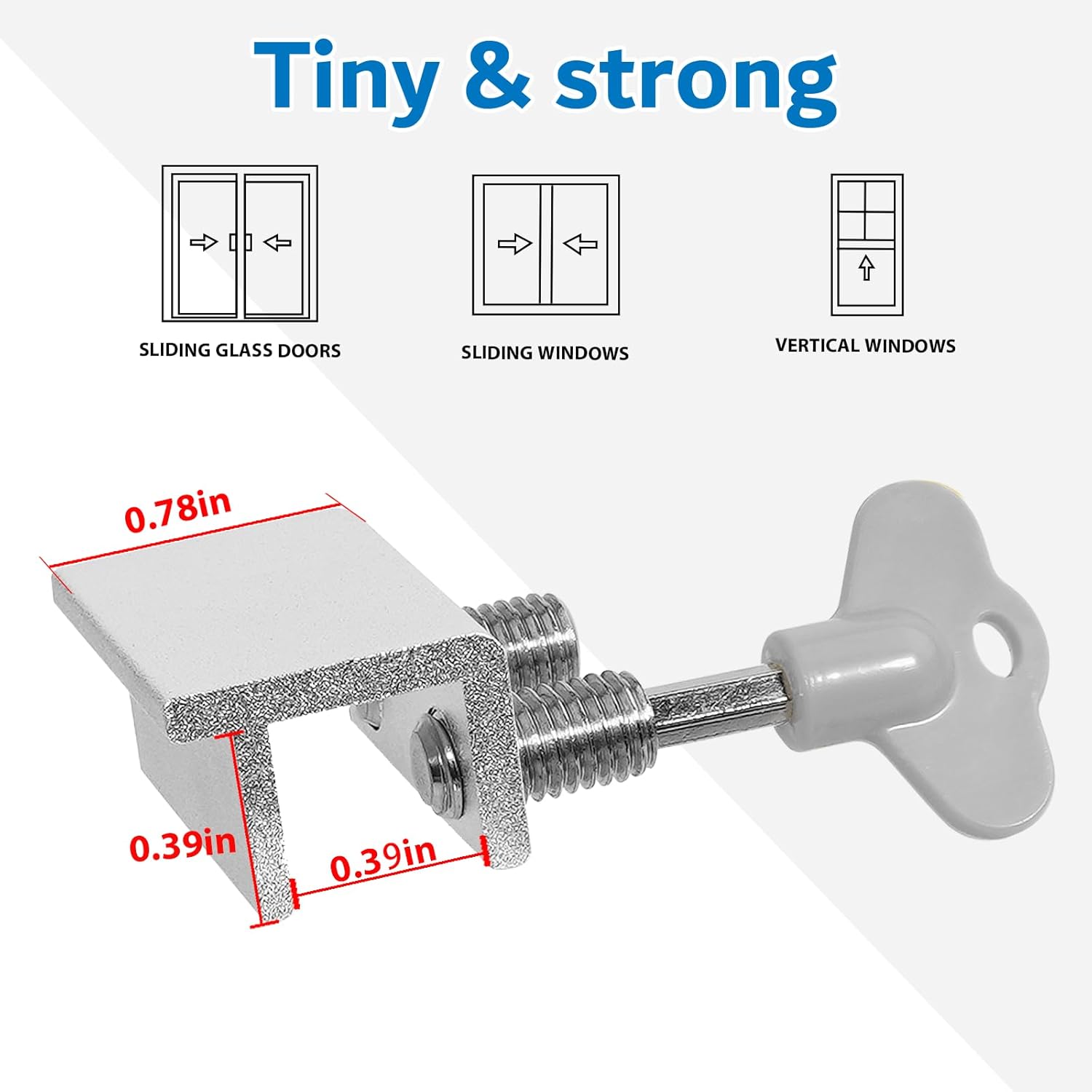 Sliding Window Locks,Window Locks for Horizontal Sliding Windows,Window Security Lock with Key,Adjustable Aluminum Easv to Install Window Stopper,Window Locks for Up and Down Windows (10 Sets Silver)