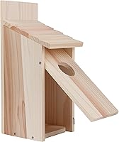 OceeK DIY Cedar Wooden Bird House for Outside - Bluebird Wren Finch Swallow Hummingbird Nest Box, 1 Pack Unfinished