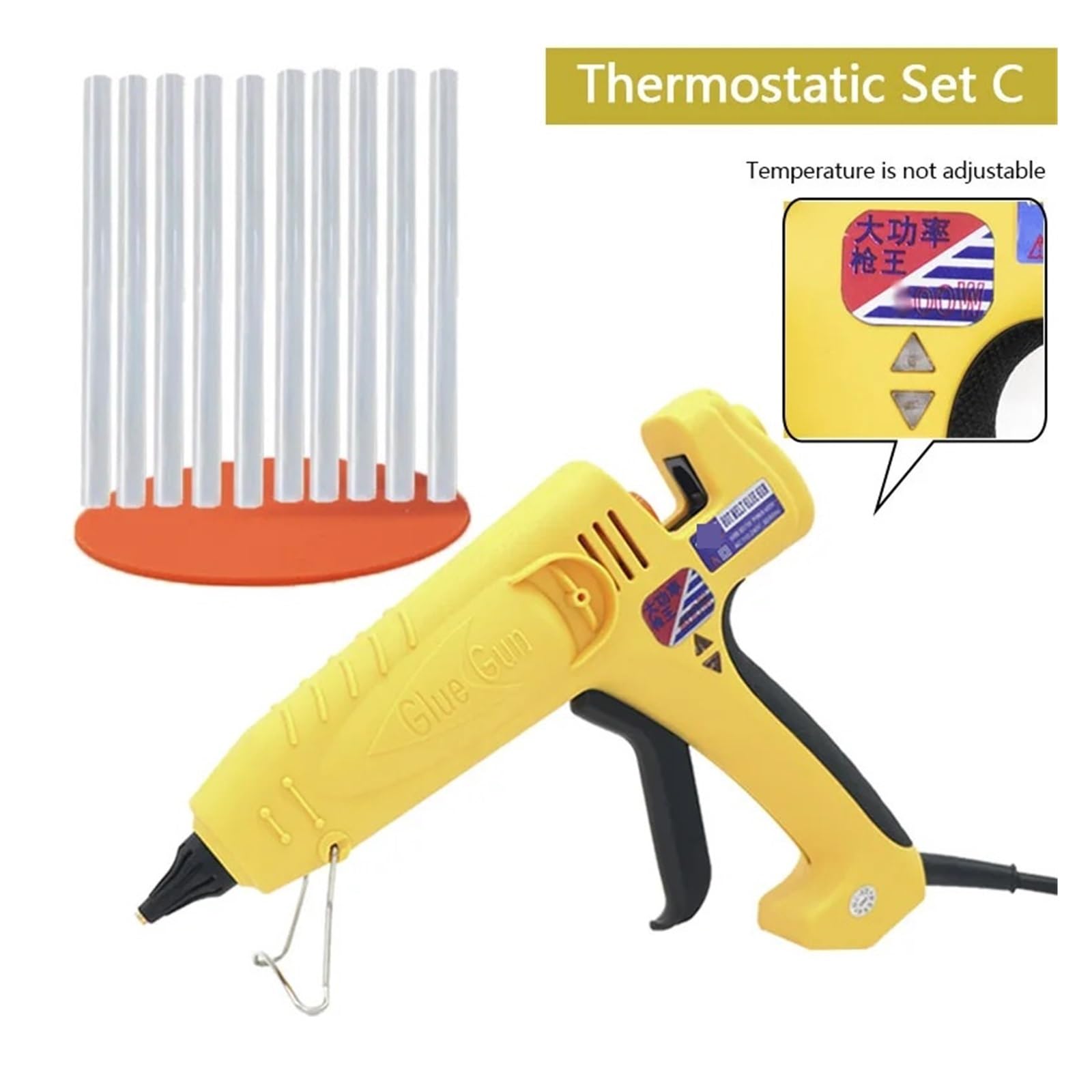 Pistola per colla a caldo per lavori artigianali, Pistola for colla a caldo, pistola for colla termostatica a temperatura regolabile 300W/400W/500W Strumento di riparazione professionale industriale f