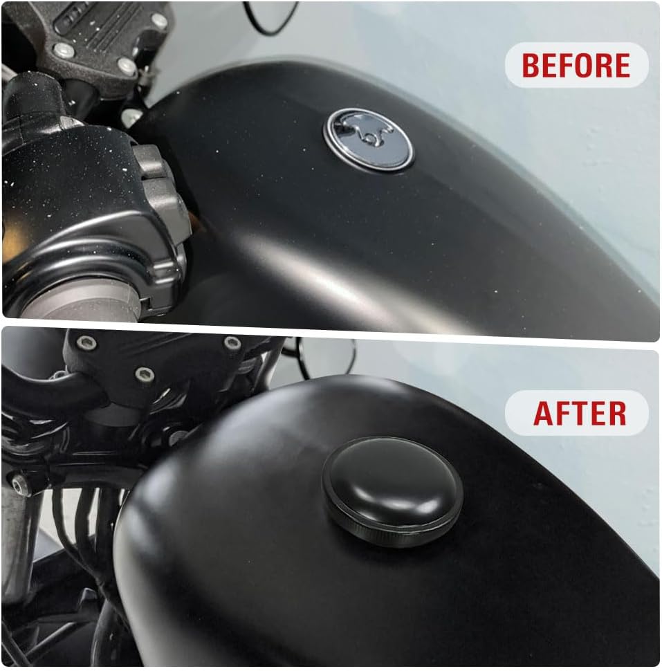 Fuel Gas Tank Oil Cover Retro Right-Hand Thread for Harley,Black