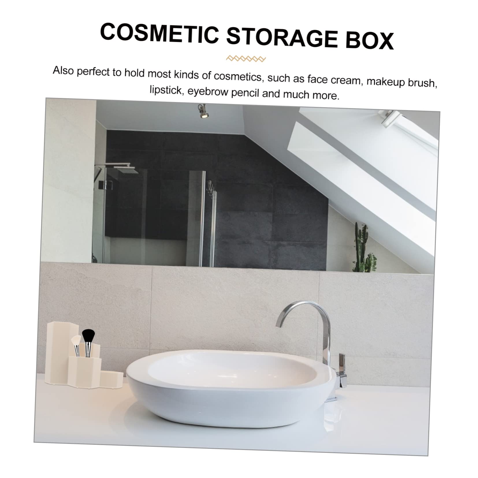 3pezzi Organizer Scrivania Multifunzionale Portapenne e Portaoggetti Cosmetici Design Esagonale Per