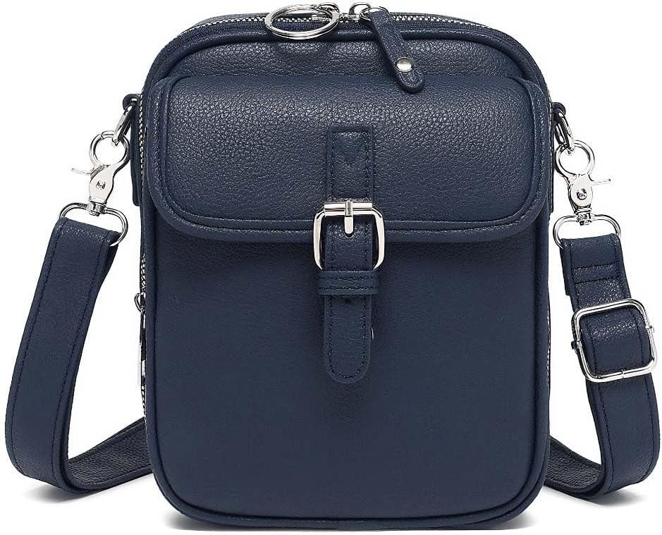 hoehew Women's Anti-Theft Crossbody Bag, Vintage PU Leather Travel Purse | PU leather, dual compartments, 10 card slots, anti-theft zipper, adjustable strap, for travel, work, shopping & daily use