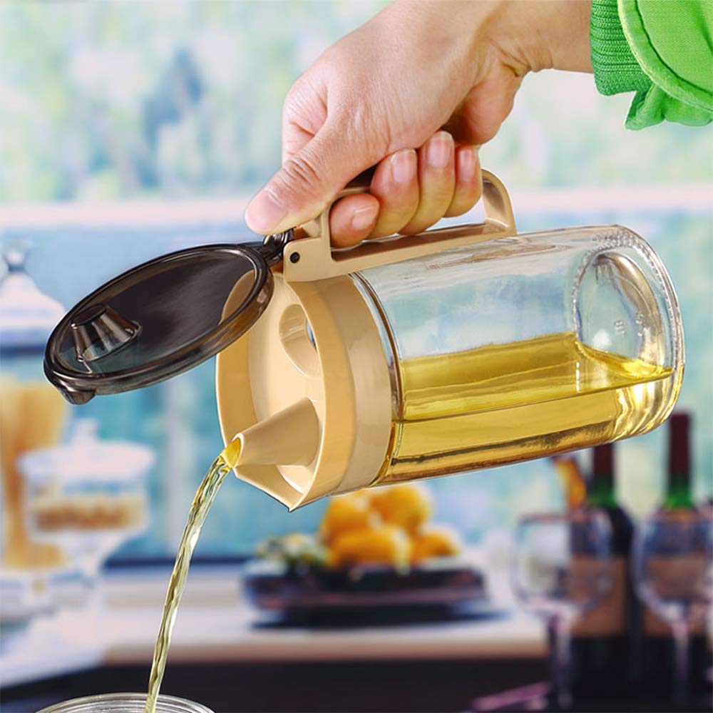 TENTA KITCHEN - Vinagrera/aceitera de Acero Inoxidable/dispensador de condimentos líquidos, Acero Inoxidable, Plateado (Beige-650ml)