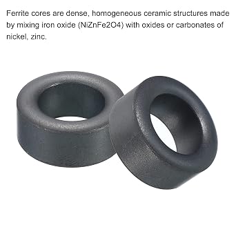 PATIKIL Ferrite Toroid Core 22.5mm x 13.8mm x 10mm, 10 Pack Transformer Inductor Coil Ring, Black