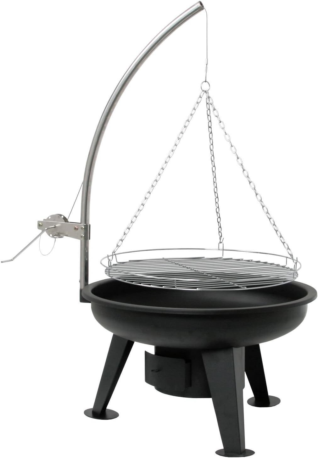 BBQ-Toro Barbecue à Trois Pieds Avec Grille De Cuisson 60 Cm | 110-175 Cm | Trépied Pour Barbecue Pivotant | Armature En Fer, Support De Barbecue Avec Grille | Barbecue Suspendu