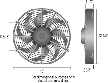 Derale 18912 12 Dyno-Cool Curved Blade Electric Fan