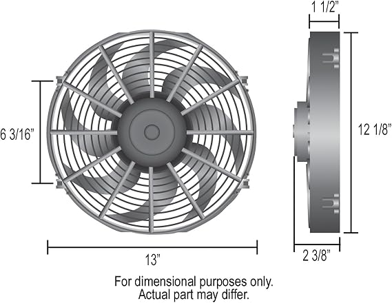 Derale 18912 12 Dyno-Cool Curved Blade Electric Fan
