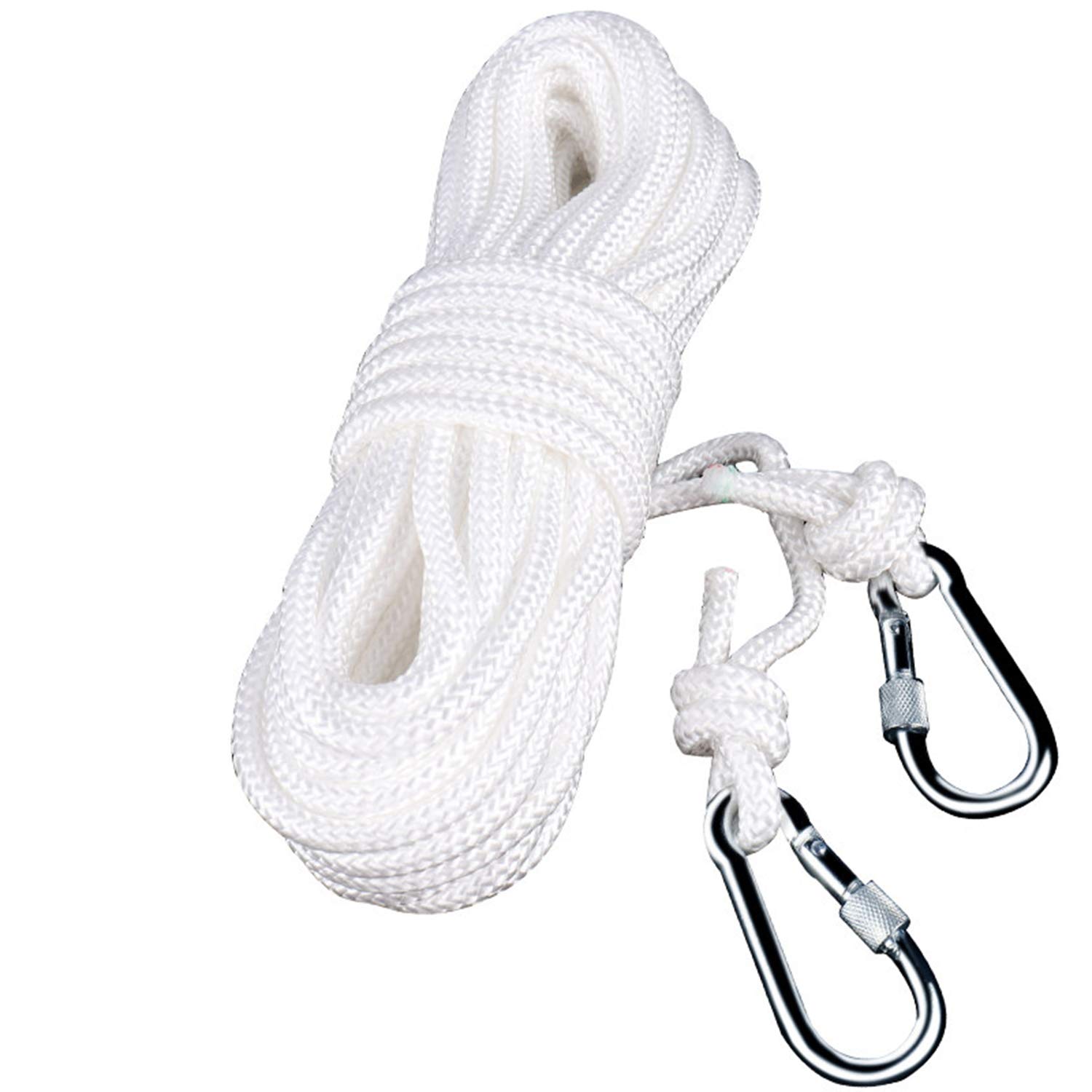Stendibiancheria, Stendibiancheria Forte con Anima in Acciaio, Stendibiancheria Antiscivolo Resistente e Spessa, Resistente, Multiuso for Esterni, Corda da Giardino, 8mm,White-10m