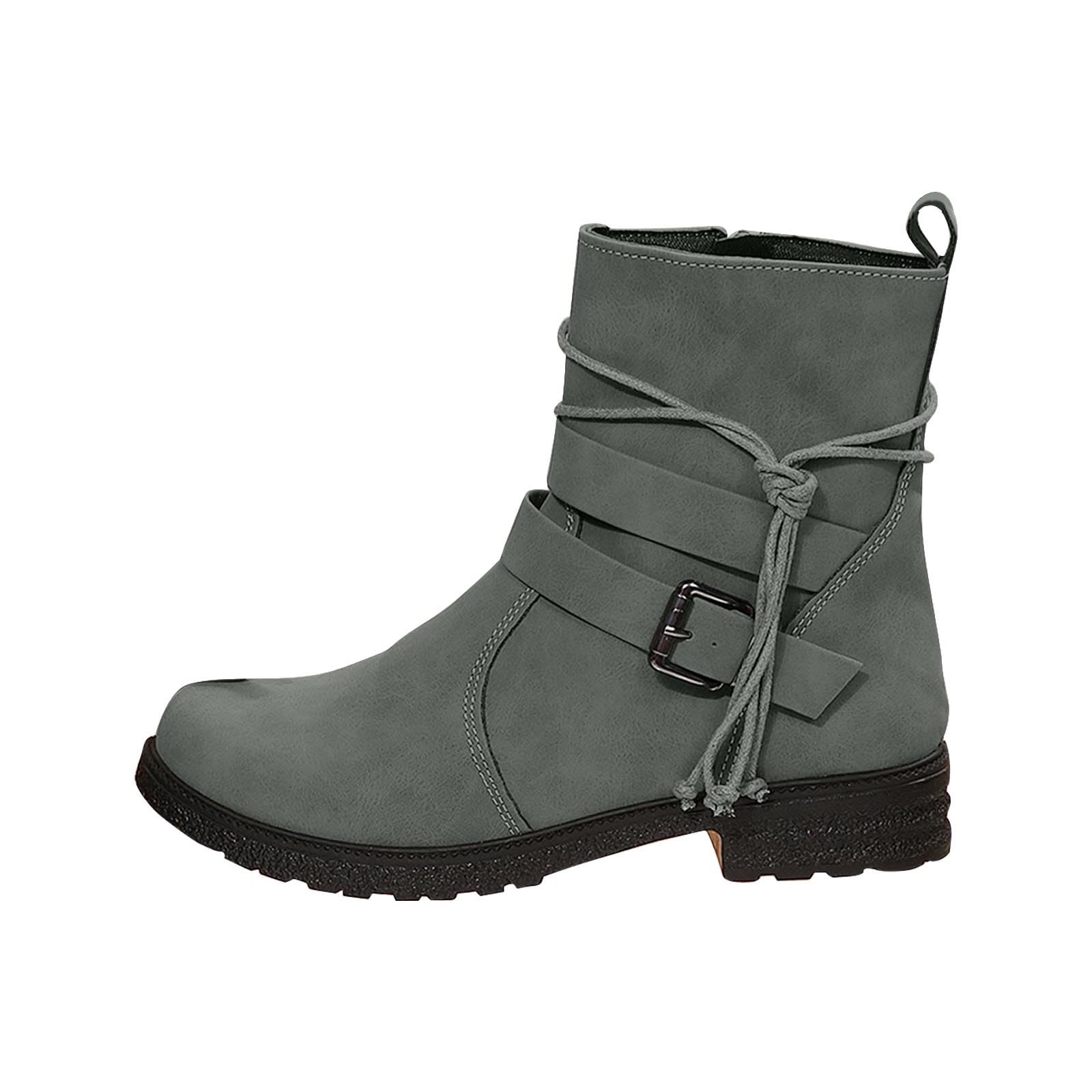 Mid Calf Boots with Strappy Details and Block Heel for A Versatile and Trendy Fall Winter Casual Look