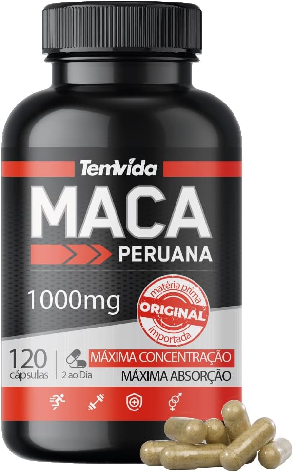 Maca Peruana - 1000mg 120 Cápsulas - Para Homens e Mulheres - Tem Vida ...