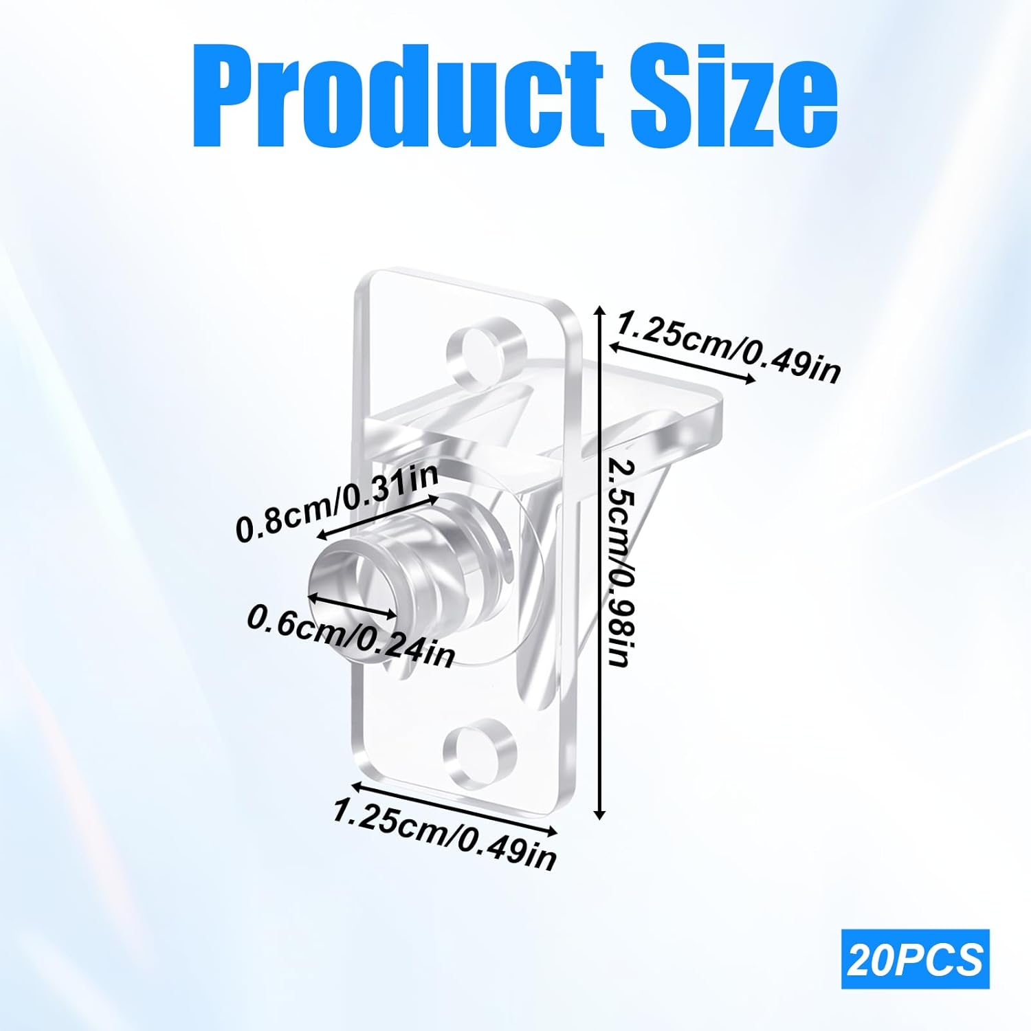 20PCS Shelf Support Pegs - 1/4 Inch Plastic Shelf Pins - Clear Shelfs Pegs for Shelves,Durable Shelfs Holders Peg for Cabinet Shelves