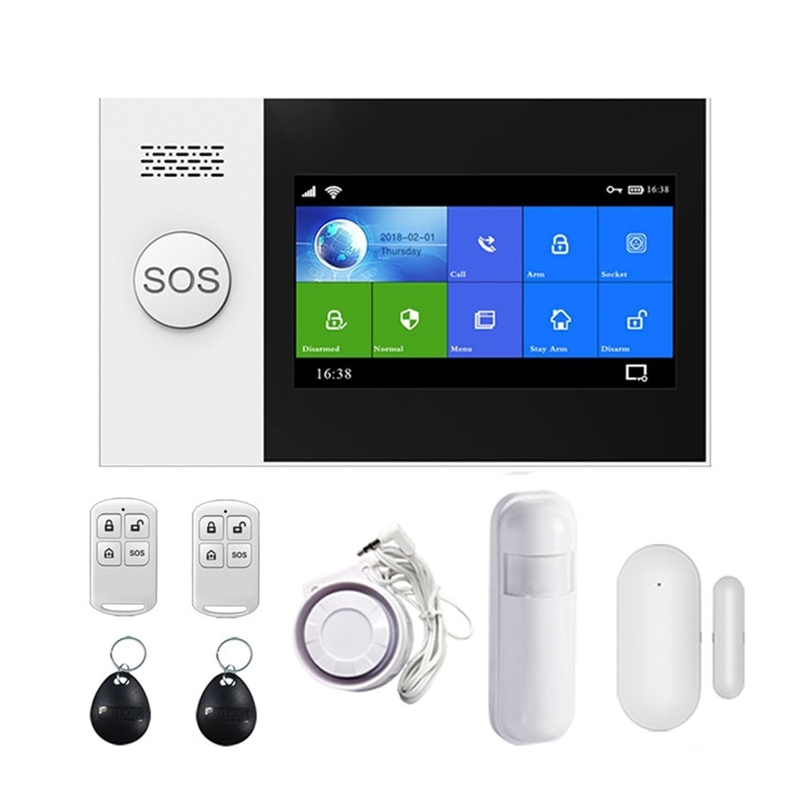 Sistema de Alarma para Casa, De Seguridad For El Hogar, Alarma Inteligente Gsm Con Sensor De Movimiento Pir, Tarjeta De Sensor De Puerta, Kits De Alarma Inalámbrica De Seguridad,para el hogar(Set 1)