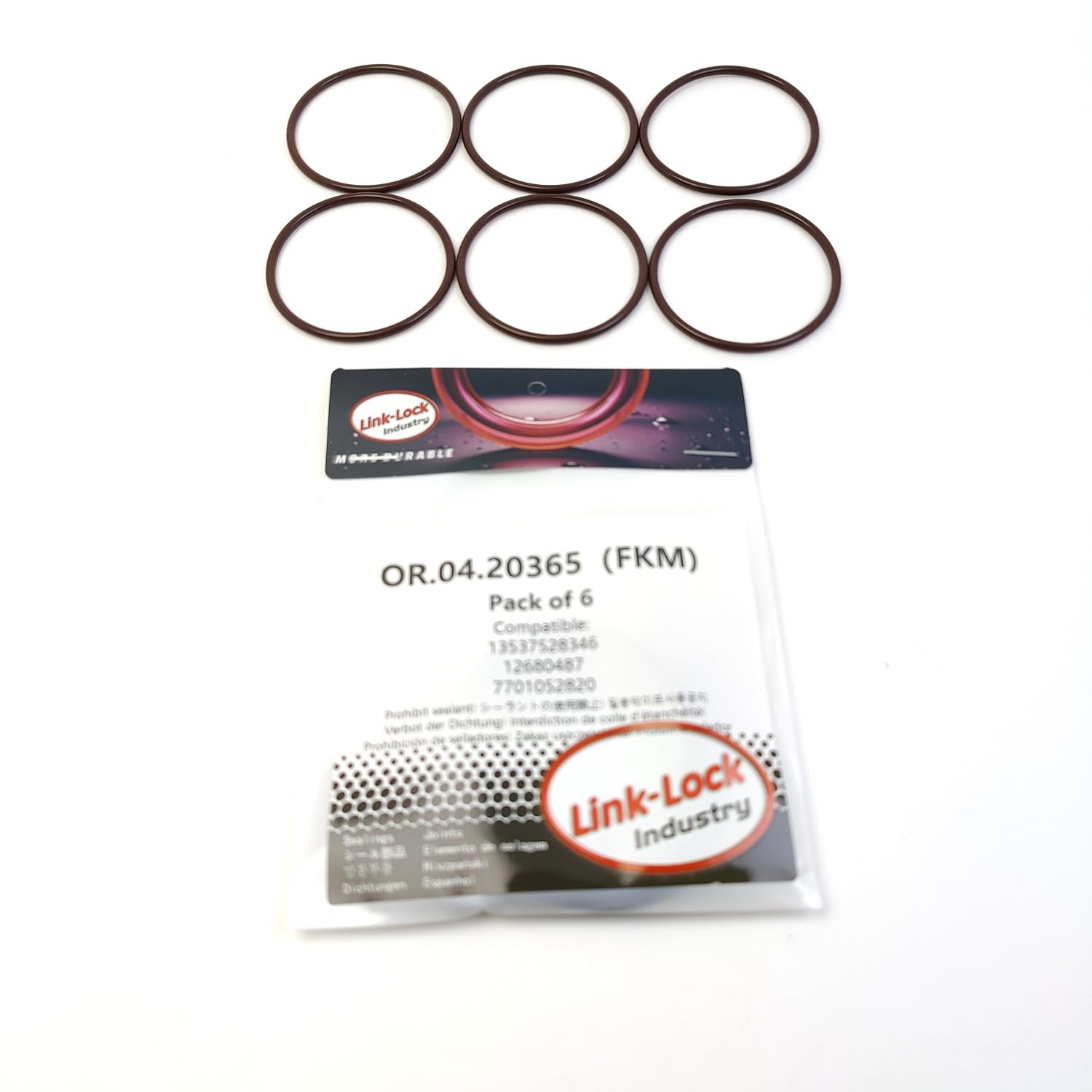 6PCS OR.04.20365 FKM Viton Sealing O-Ring Kit of Injection Pump 13537528346 12680487 7701052820 for Renault for Chevrolet for BMW