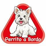 Autocollant bébé à bord en vinyle adhésif (Chien Westy 1)