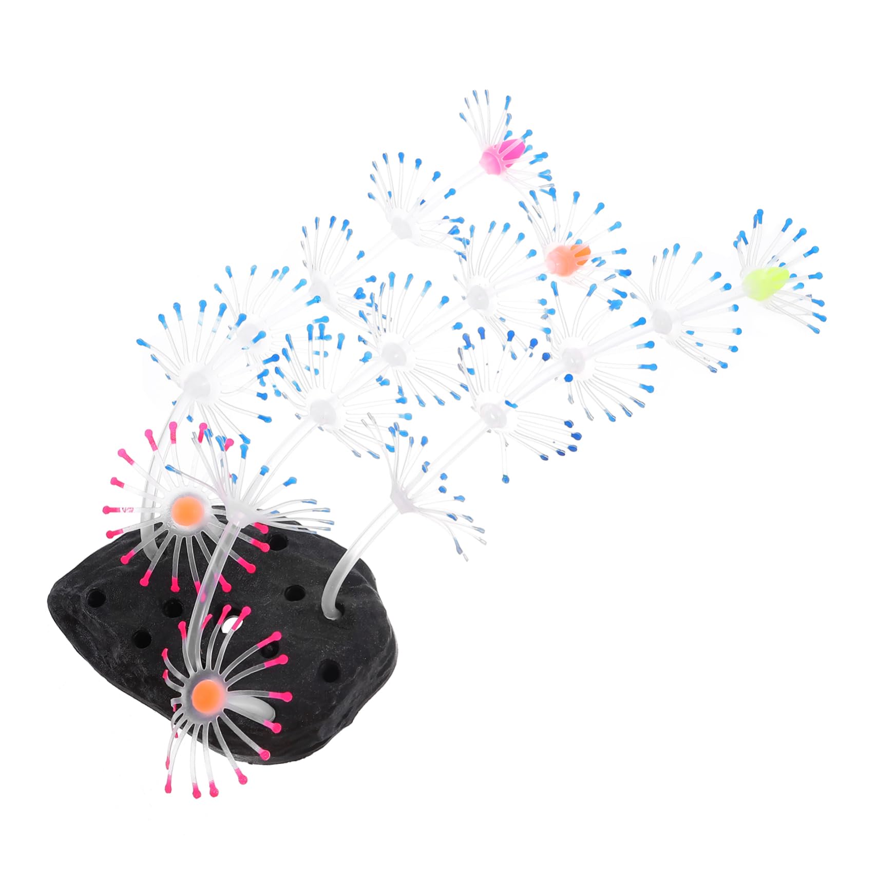 Sosoport Glowing Coral Figurine Artificial Coral Landscape Ornament for Fish Tank and Aquarium Decor Realistic Simulation Design Easy to Install for Home and Office Decorations