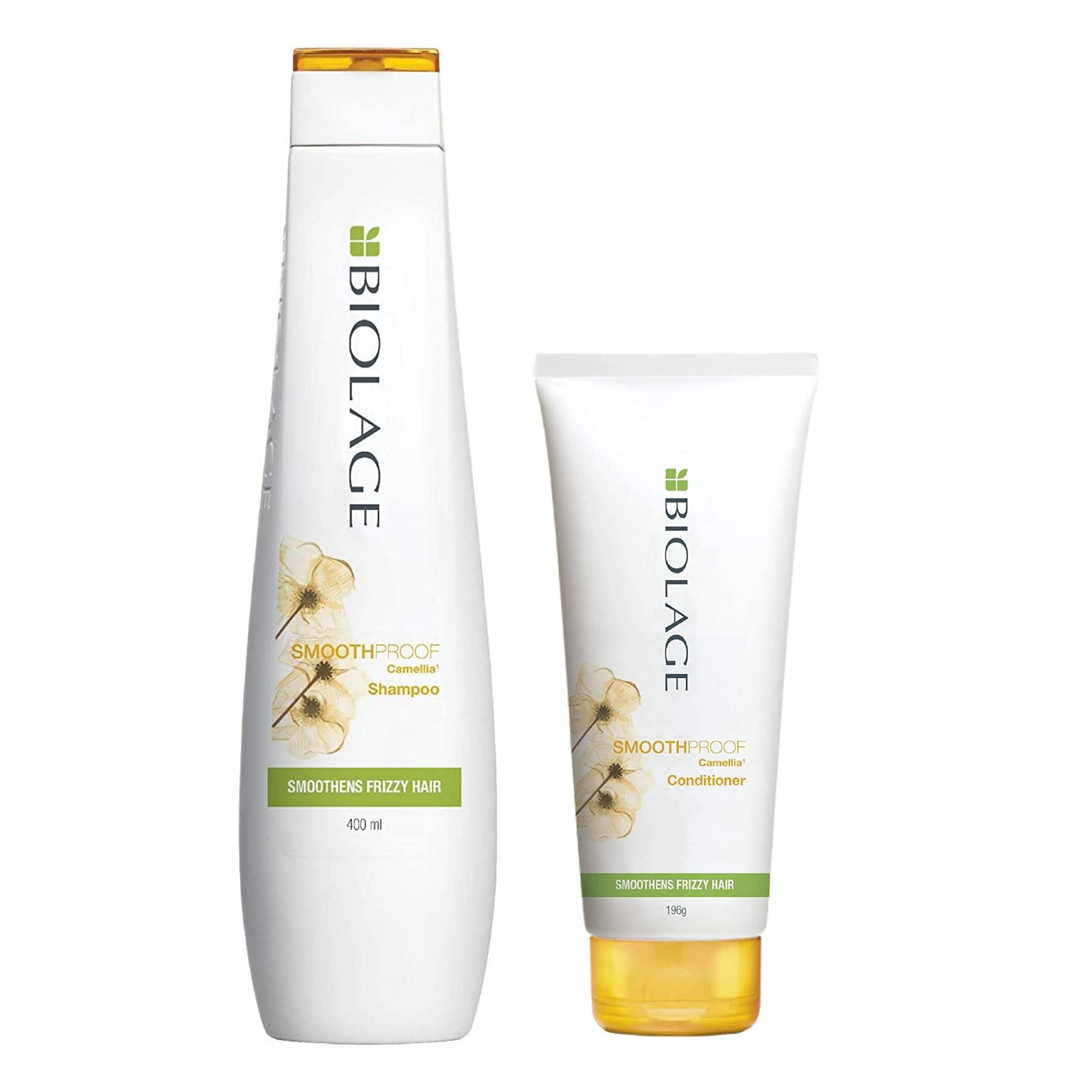 MatrixBiolage Smoothproof Shampoo (400ml) and Conditioner (196g) Combo Set with Camellia Seed Oil and Vitamin E Extracts, Sulphate Free Hair Shampoo and Conditioner for Dry Damaged Hair, Pack of 2