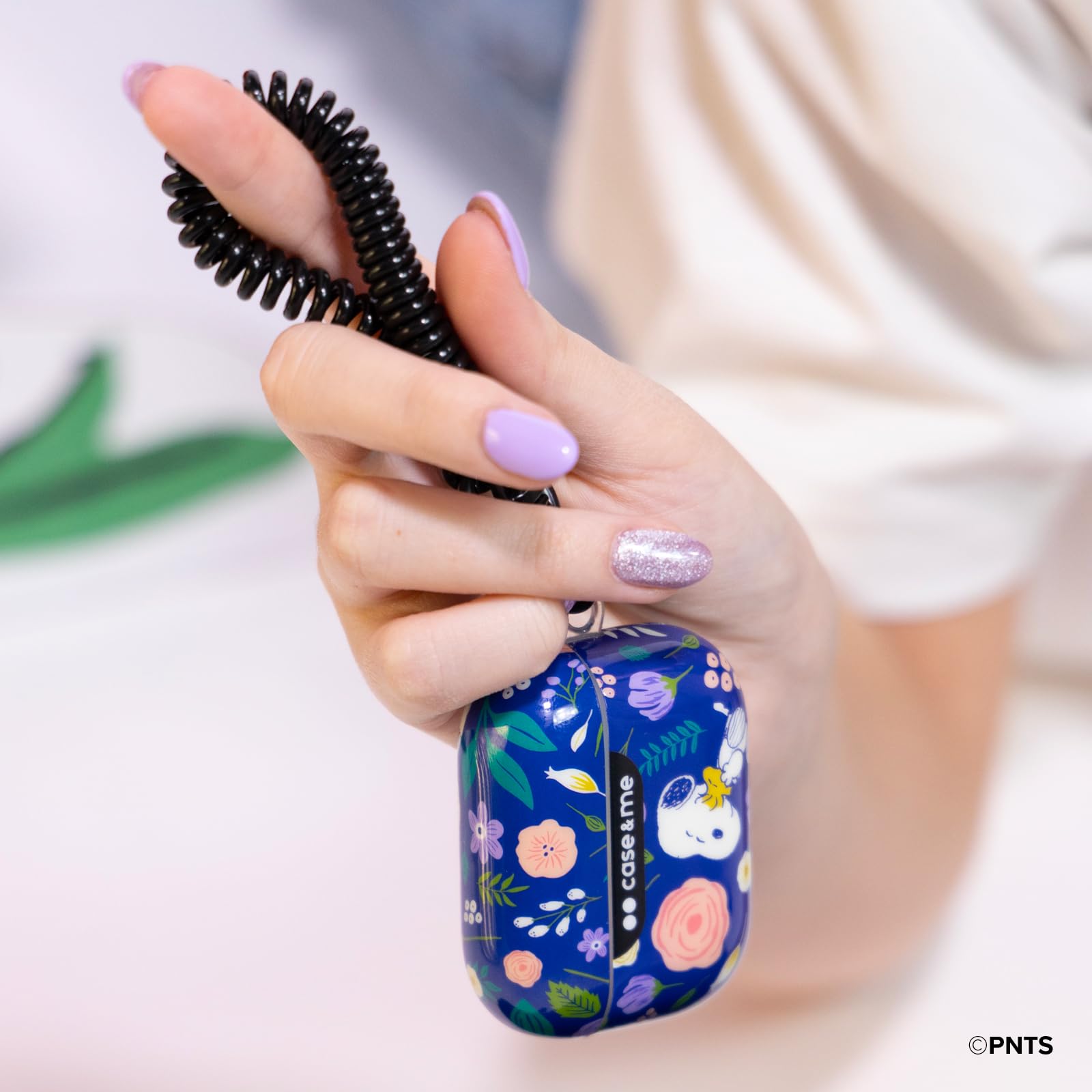 case&me Etui na Airpods Pro/Airpods Pro 2 Peanuts skórka do Airpods Snoopy, opaska sprężynowa, klips, kompatybilne z ładowaniem bezprzewodowym