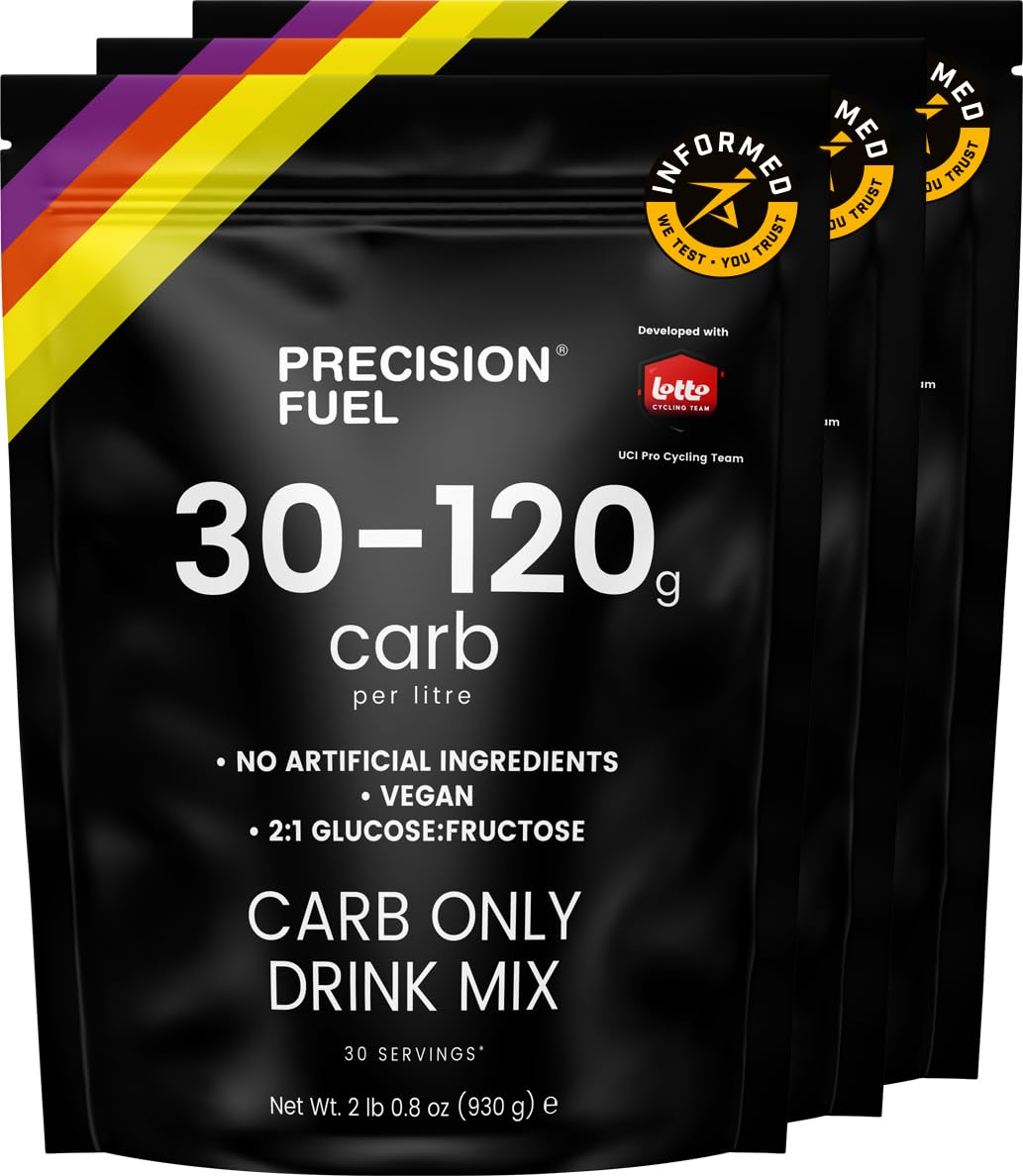 Precision Fuel PF Carb Only Drink Mix - High Carbohydrate Powder for Energy, Vegan, 120g Carbs per Litre - Mild Citrus Flavor (3-Pack)