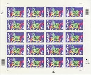 USPS Chinesisches Jahr des Pferdes Briefmarkenbogen 2002shx