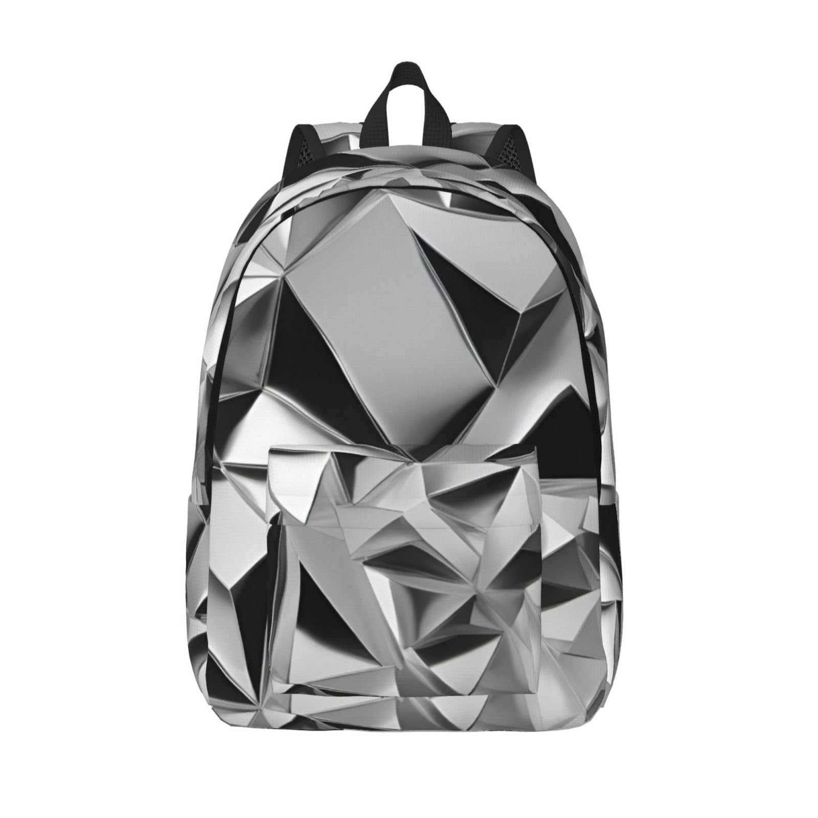 Sac à dos en toile avec impression géométrique argentée WURTON - 8