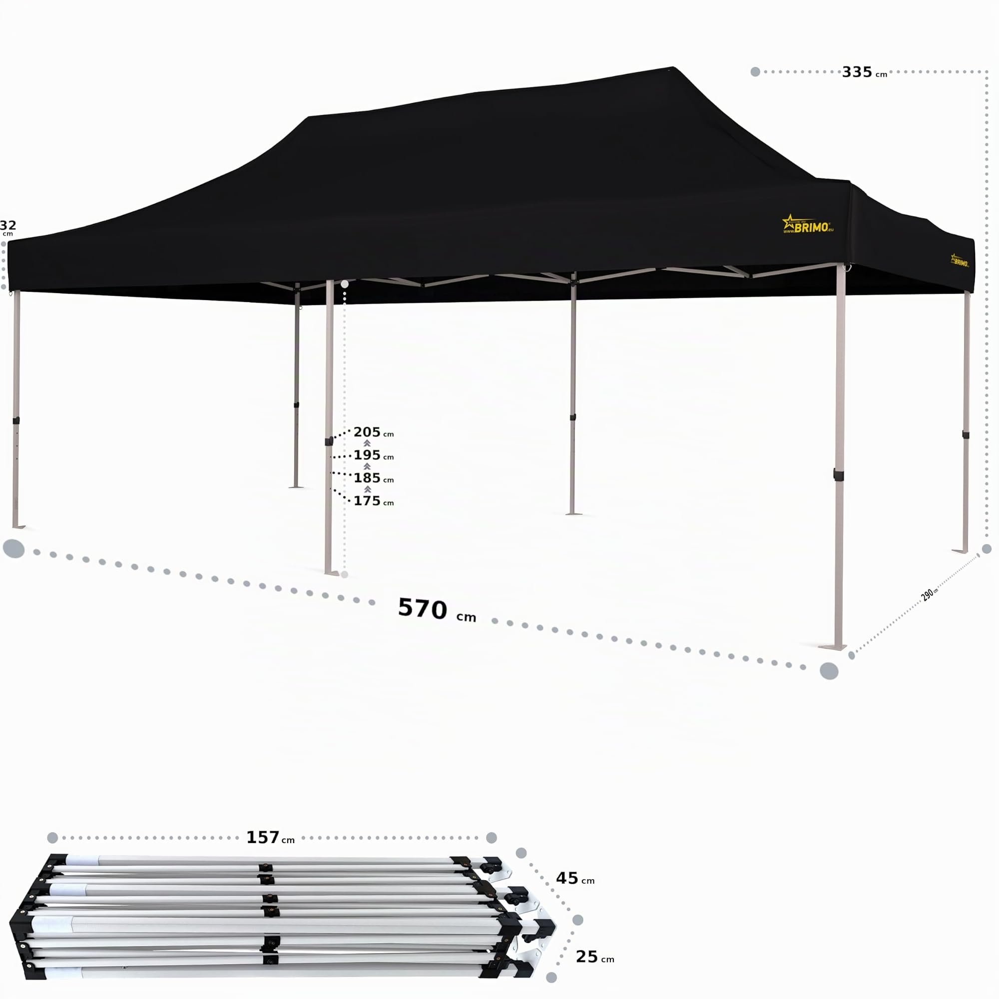 Economica Star gazebo pieghevole 3x6 tetto impermeabile al 100% 3 pareti laterali 4 perni di ancoraggio copertura protettiva per tenda da giardino padiglione richiudibile bianco