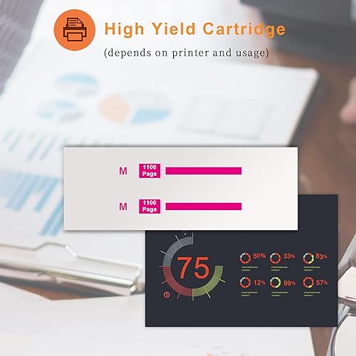Miniatura 3 de Run Star Paquete de 2 cartuchos de tinta remanufacturados magenta 252XL de repuesto para Epson 252XL T252XL uso para impresoras Epson Workforce