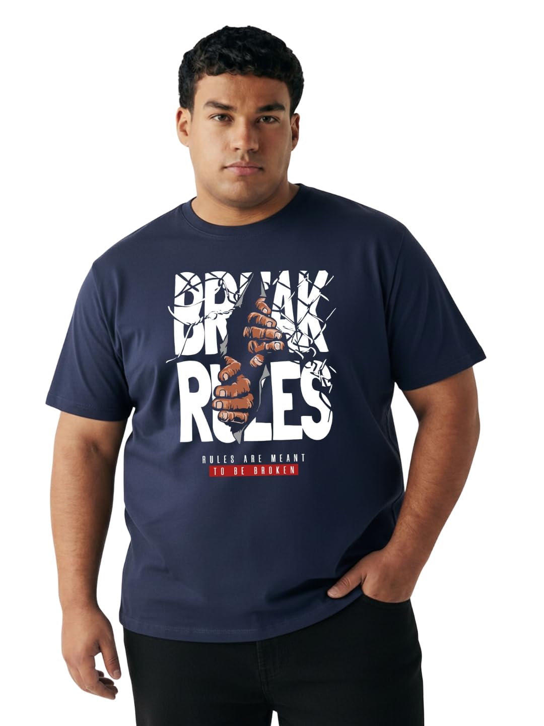 toodlegram Men Plus Size Printed Cotton T-Shirt for Men Regular Fit 3XL-10XL Half Sleeve-picture-51