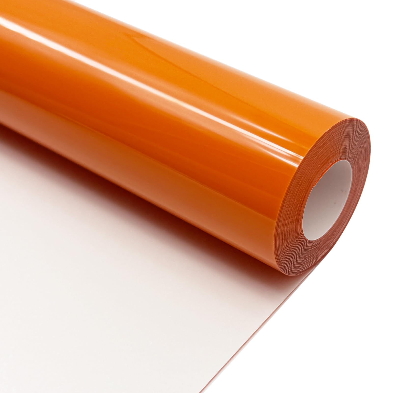 Pomarańczowy winyl termotransferowy HTV Roll Matte PU 30,5 cm x 6,1 m, łatwy do cięcia, chwastowania i przenoszenia, pomarańczowy winyl do naprasowania Cricut, Silhouette Cameo i innych