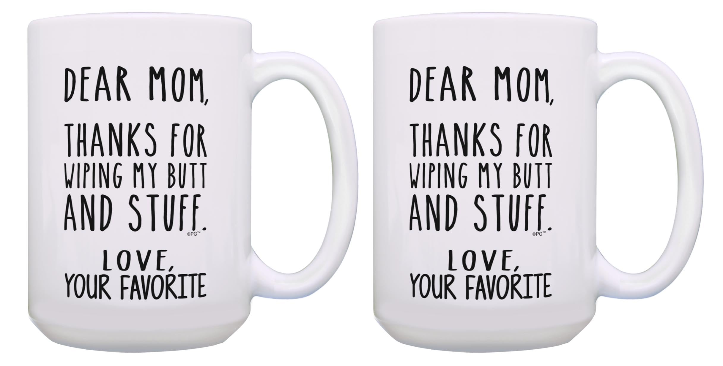 Mom Gift Set Thanks Love Custom Name Mom Daughter Mom Son Gifts 2 Pack Personalized 15oz Ceramic Coffee Mugs