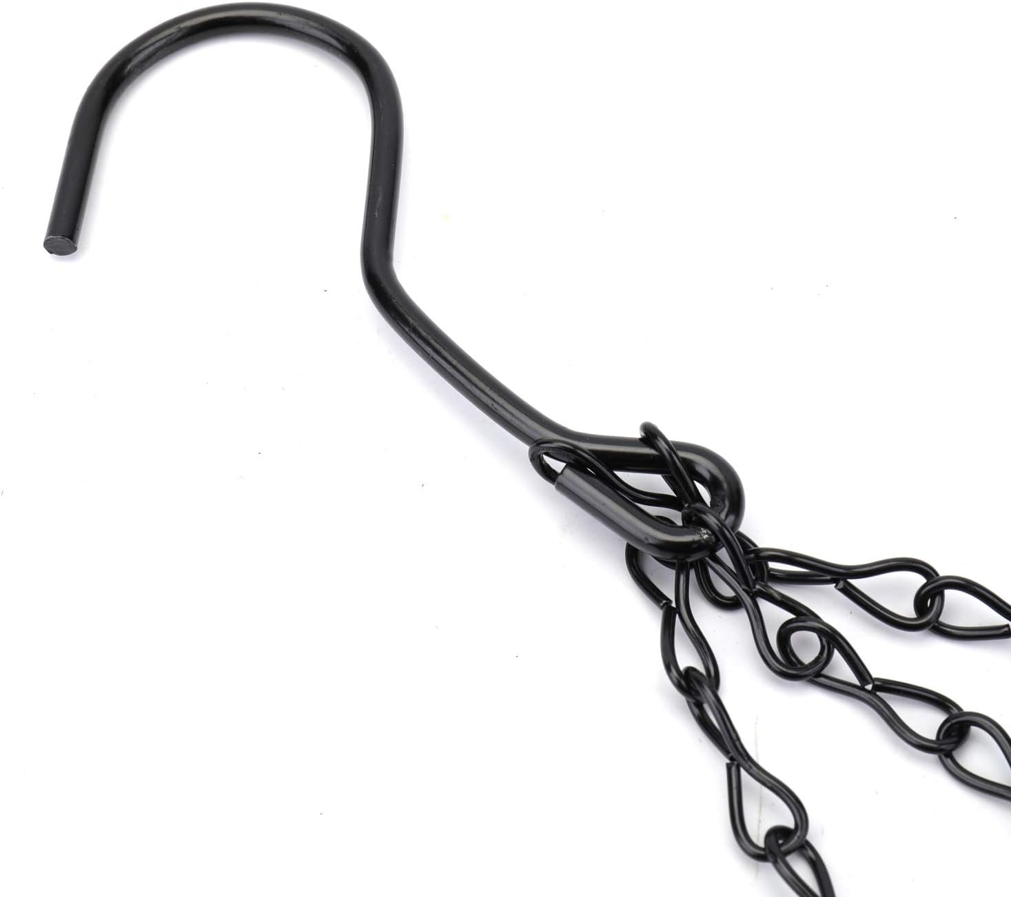 Tebery 3-Tier Black Hanging Basket Kitchen Heavy Duty Wire Fruit Organizer with Metal Ceiling Hooks (Black)