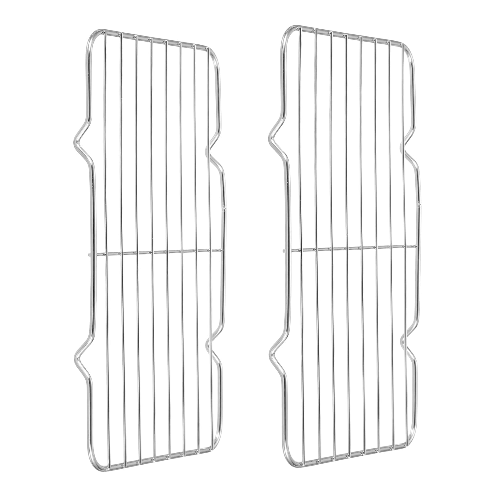 sourcing map 2Pcs Rectangle Rack, 10.2" x 6.1" Stainless Steel Thickened Wire Cookie Rack Grill Grate Cross Wire Barbecue Grill for Cooking, Roasting, Grilling, Drying, Oven, Silver