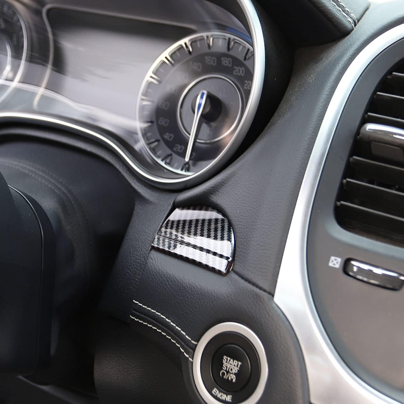 crosselec Carbon Fiber Control Dashboard Protective Cover Trims for 2015-2021 Chrysler 300
