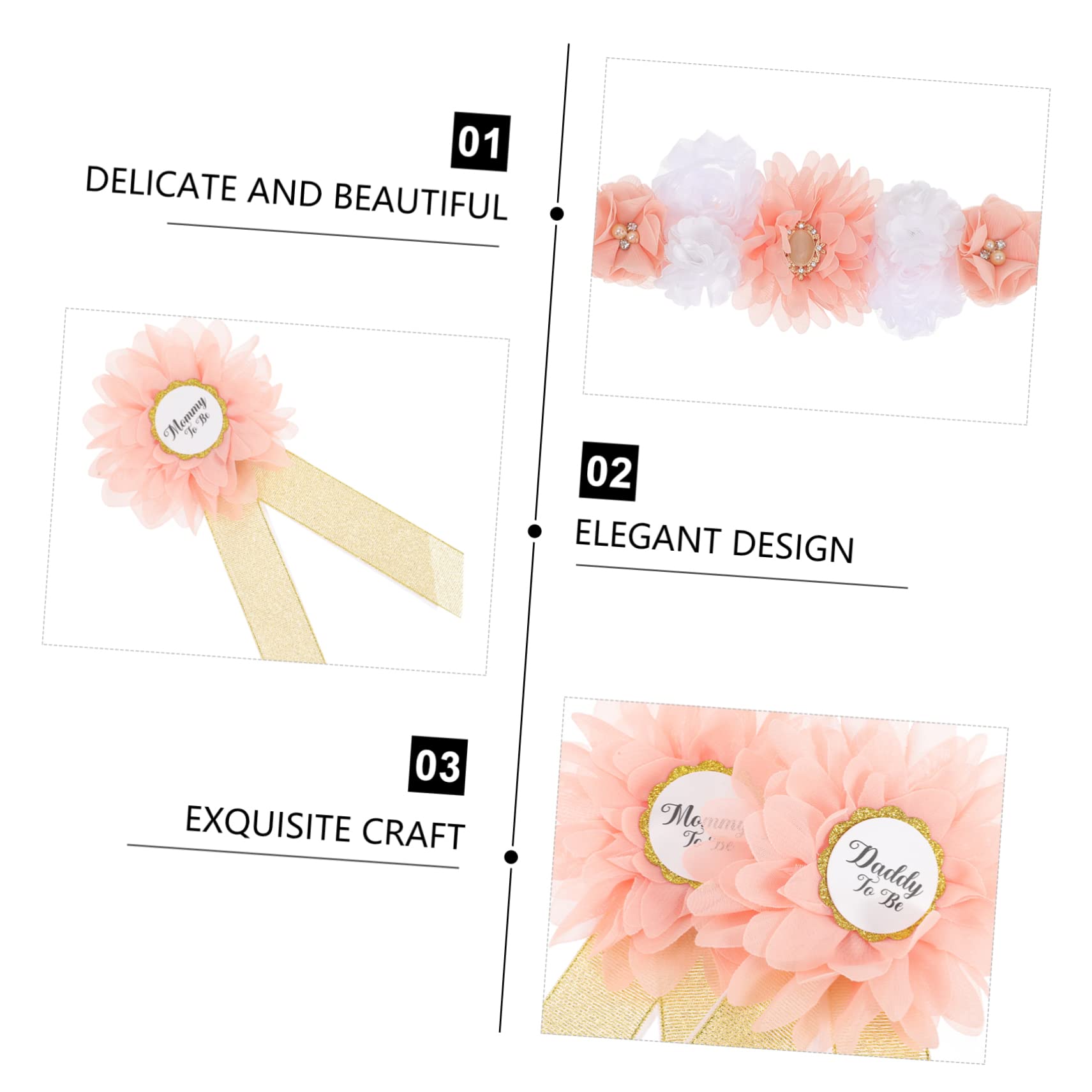 MAGICLULU 5 Set Per Abbellire Il Tuo Outfit Premaman Cintura Fascia E Spilla Per Fiori Da Mamma