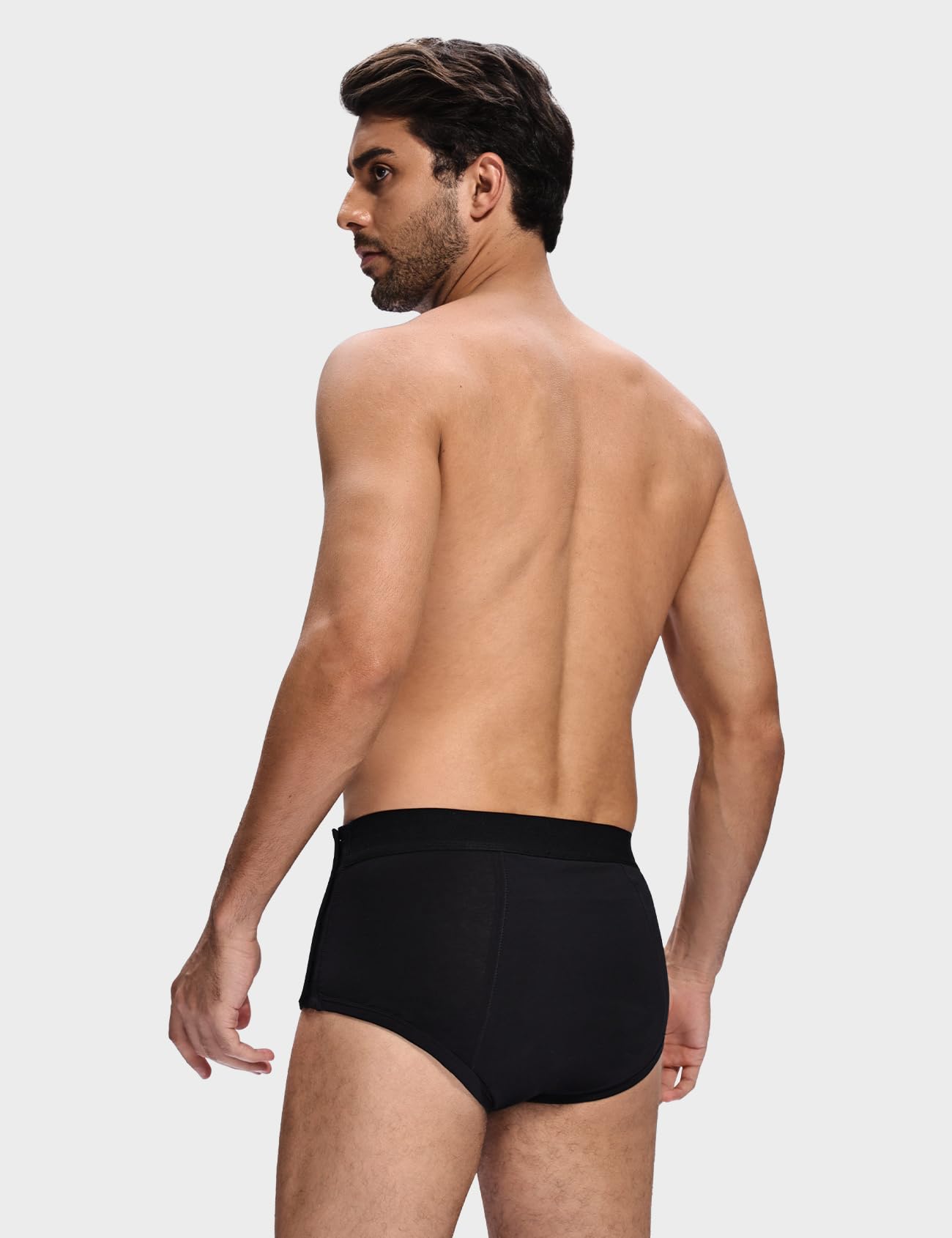Carer Pack de 3 Slip Incontinencia Hombre 300ml Algodón Botones Laterales | Incontinencia Moderada a Grave Protección Día y Noche Diseño Desmontable Lavable y Reutilizable Color Negro Talla S